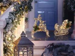 Decorazione per esterni LED ENODAK Renna 41 cm Argento