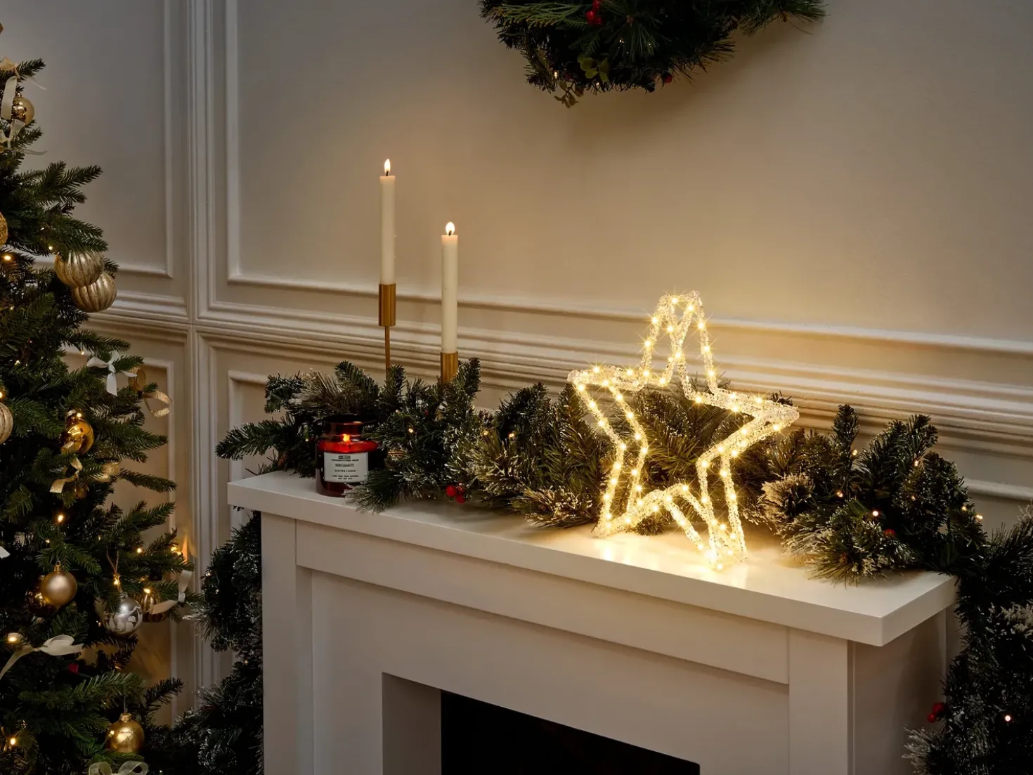 Decorazione per esterni LED SIMO Stella 31 cm Bianco