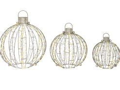 Decorazione per esterni LED GAROUR Palla di Natale 65/50/40 cm Oro