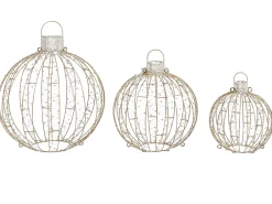 Decorazione per esterni LED GAROUR Palla di Natale 65/50/40 cm Oro