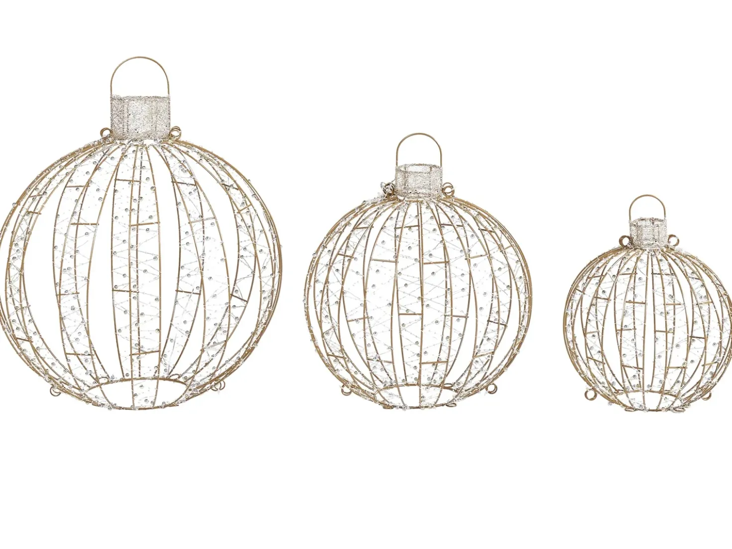 Decorazione per esterni LED GAROUR Palla di Natale 65/50/40 cm Oro