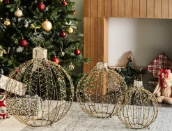 Decorazione per esterni LED GAROUR Palla di Natale 65/50/40 cm Oro