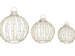 Decorazione per esterni LED GAROUR Palla di Natale 65/50/40 cm Oro