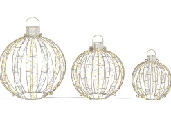 Decorazione per esterni LED GAROUR Palla di Natale 65/50/40 cm Oro