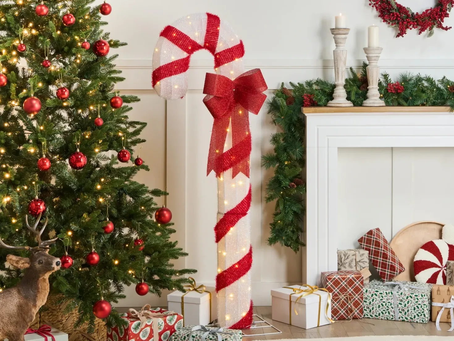 Decorazione per esterni LED ALARNI Bastoncino di zucchero 150 cm Rosso