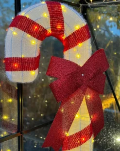 Decorazione per esterni LED ALARNI Bastoncino di zucchero 150 cm Rosso