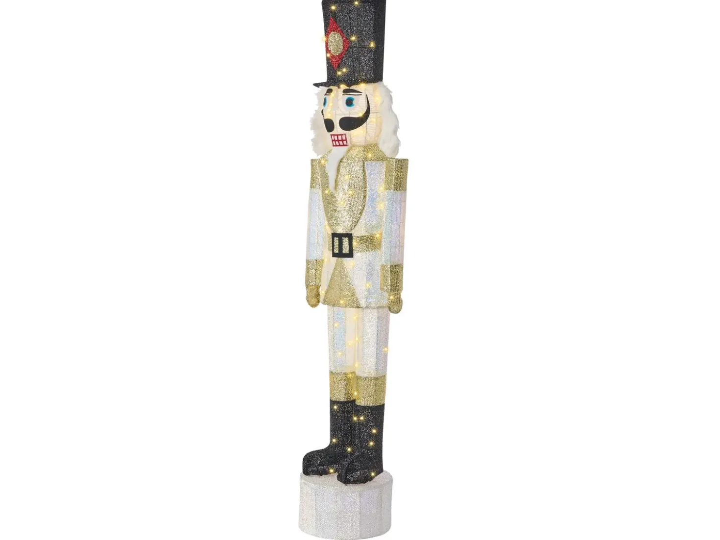 Decorazione per esterni LED STOROVAN Schiaccianoci 152 cm Bianco/Oro
