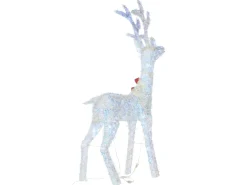 Decorazione per esterni LED MALAREN Renna 140 cm Bianco