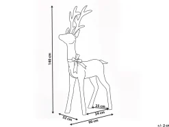 Decorazione per esterni LED MALAREN Renna 140 cm Bianco