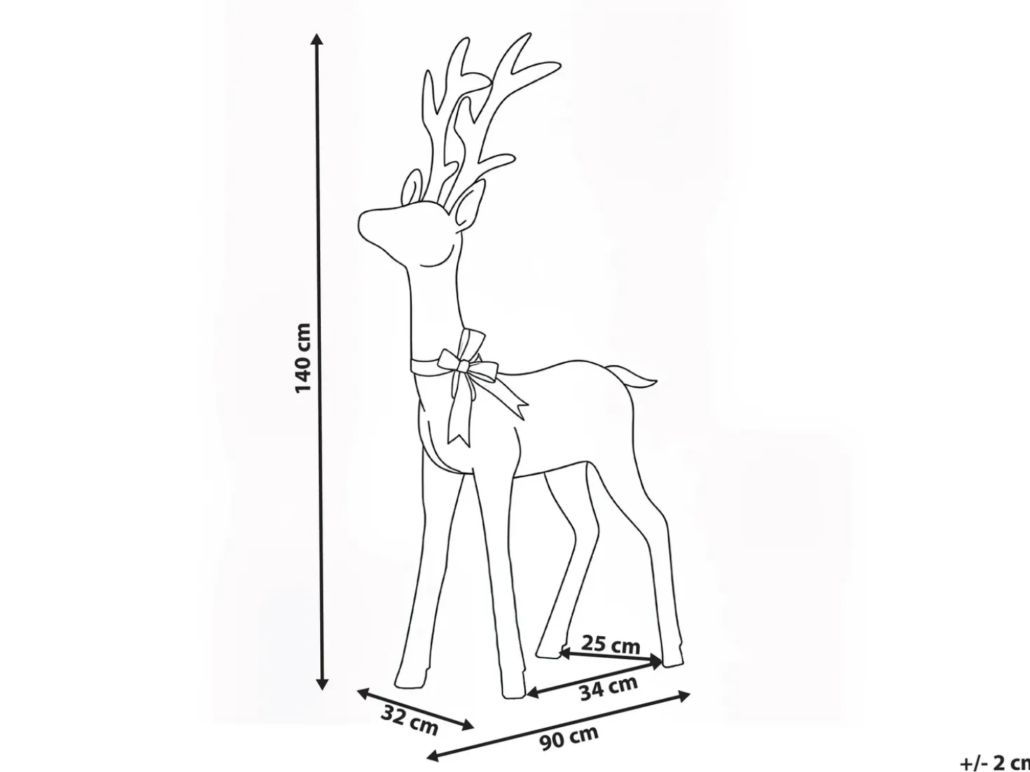 Decorazione per esterni LED MALAREN Renna 140 cm Bianco