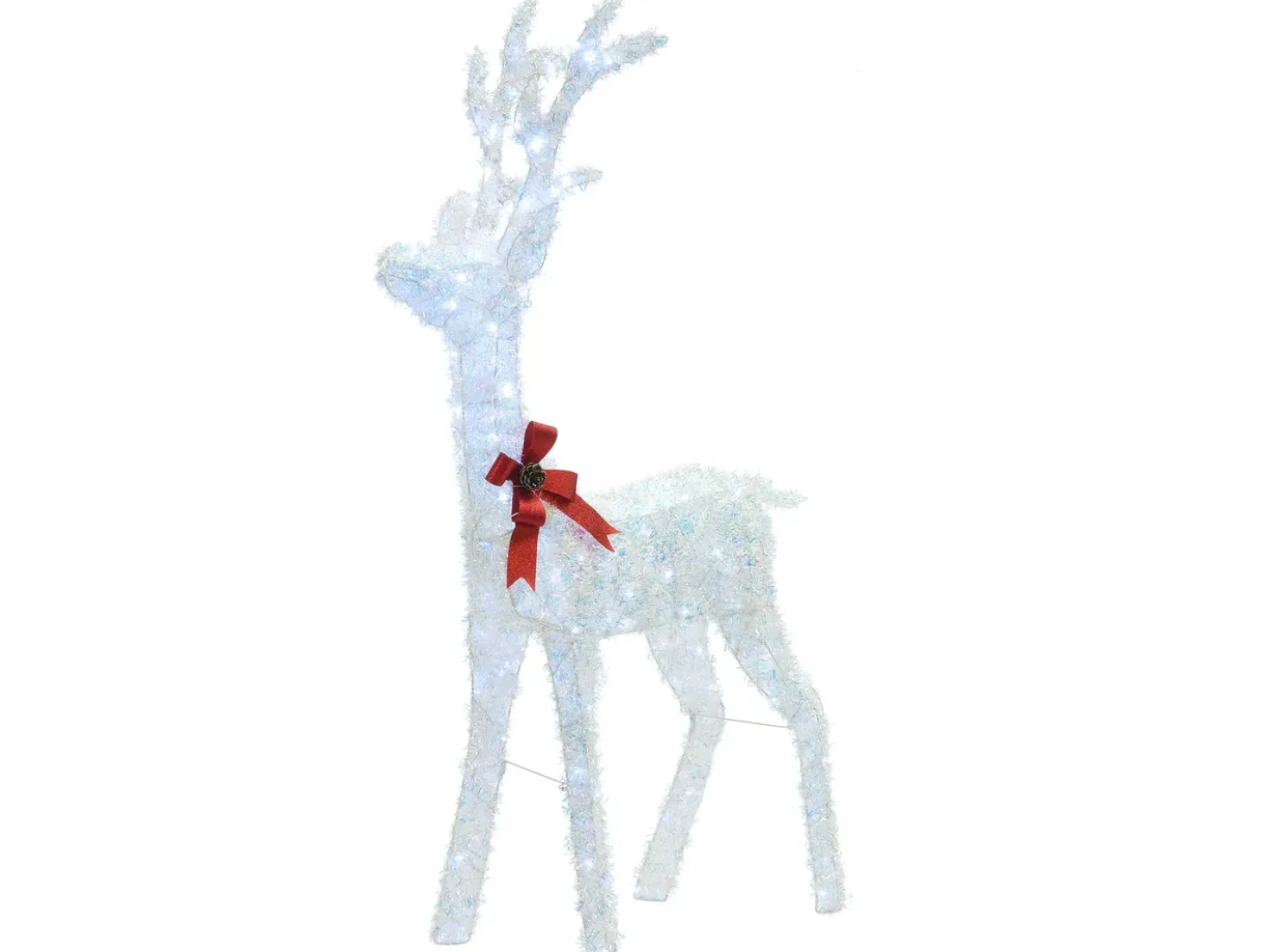 Decorazione per esterni LED MALAREN Renna 140 cm Bianco