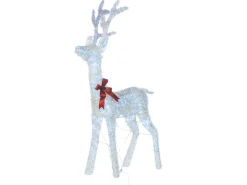 Decorazione per esterni LED MALAREN Renna 140 cm Bianco
