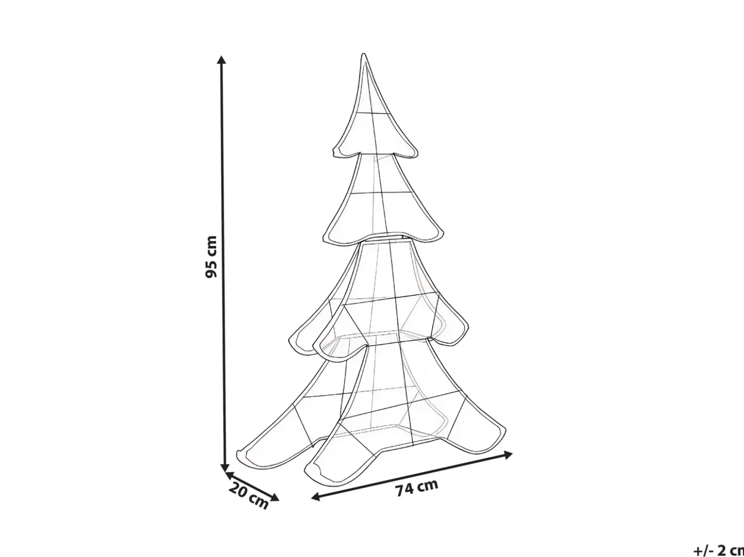 Decorazione per esterni LED EDASJON Albero di Natale 95 cm Bianco