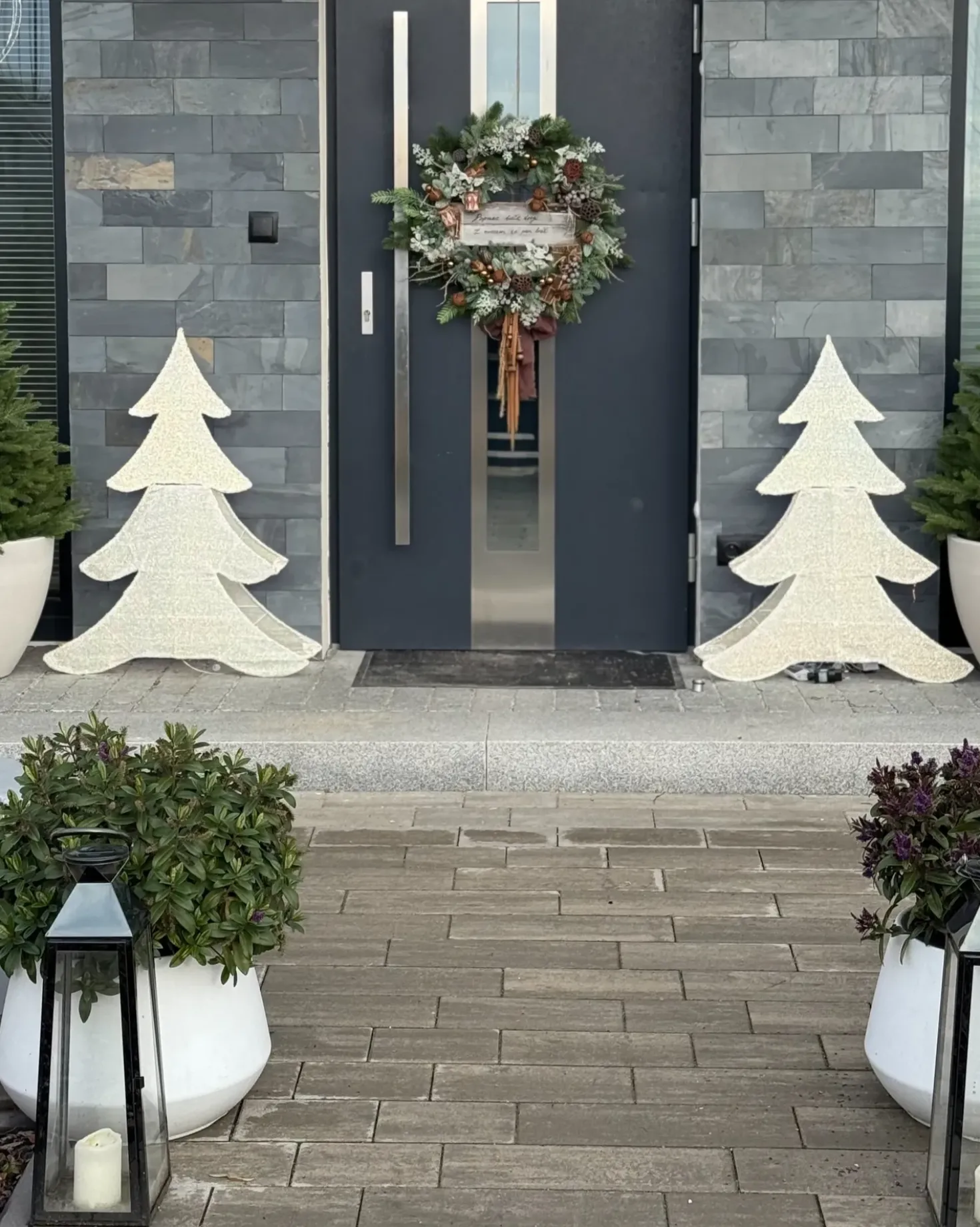 Decorazione per esterni LED EDASJON Albero di Natale 95 cm Bianco
