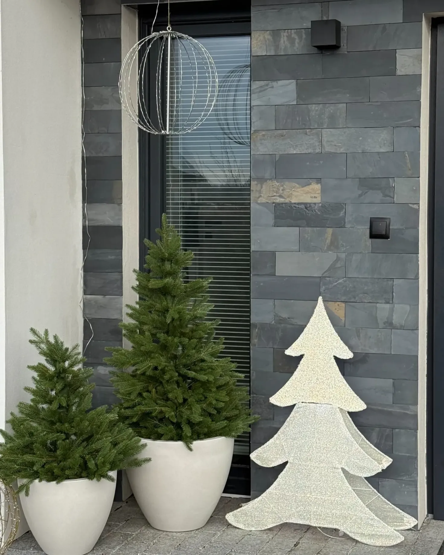 Decorazione per esterni LED EDASJON Albero di Natale 95 cm Bianco