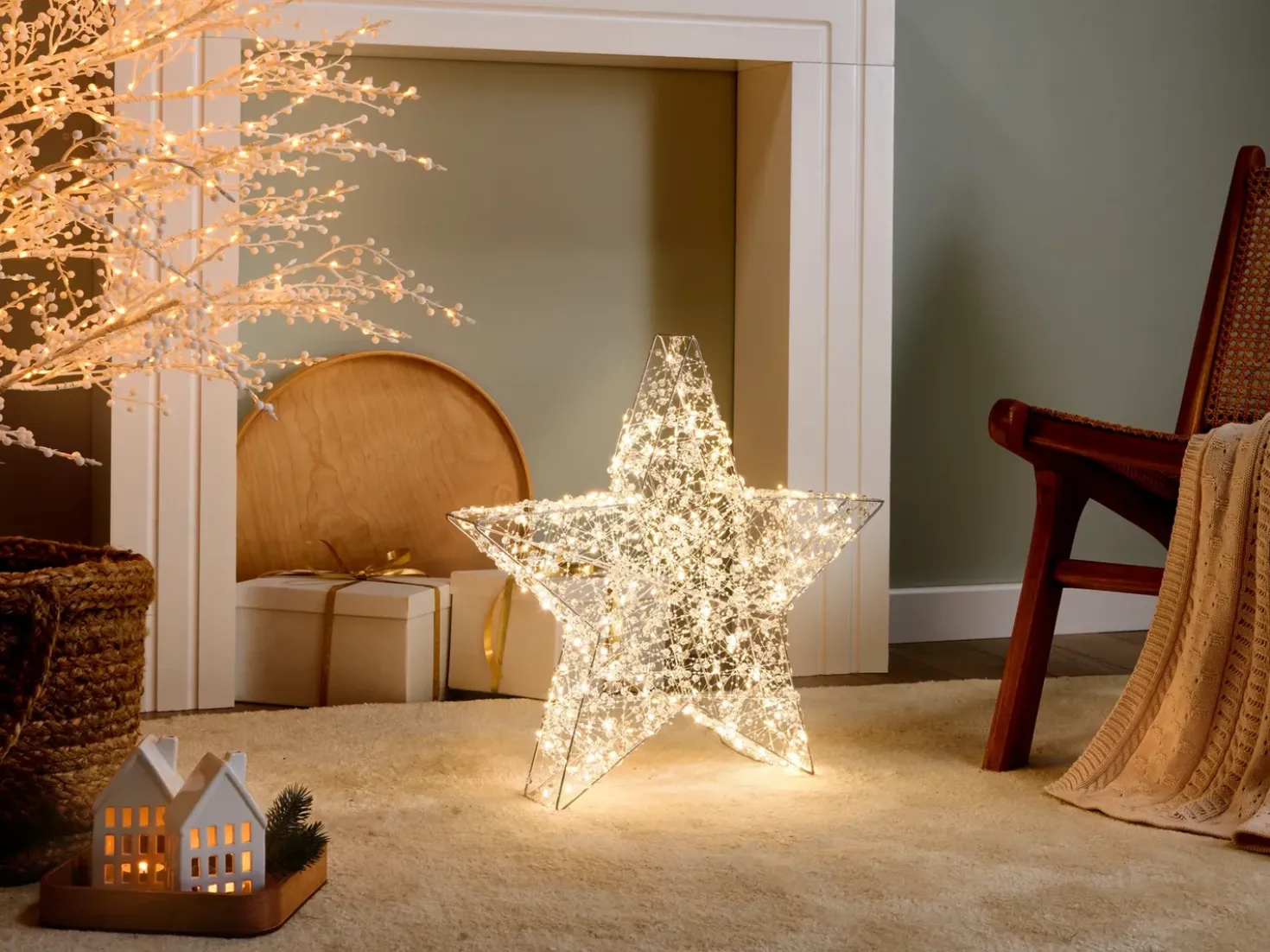 Decorazione per esterni LED MADUM Stella 50 cm Argento