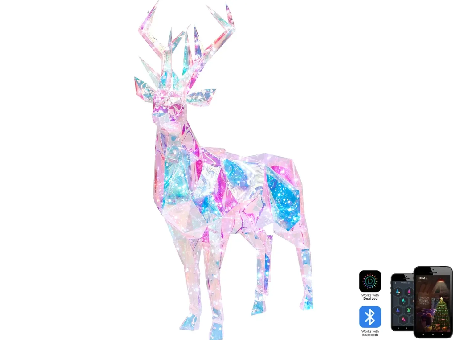 Decorazione per esterni Smart LED con App POLARIS Renna 90 cm Multicolore