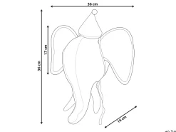 Decorazioni da Parete Cameretta Elefante BADOU Cotone 36 cm Grigio