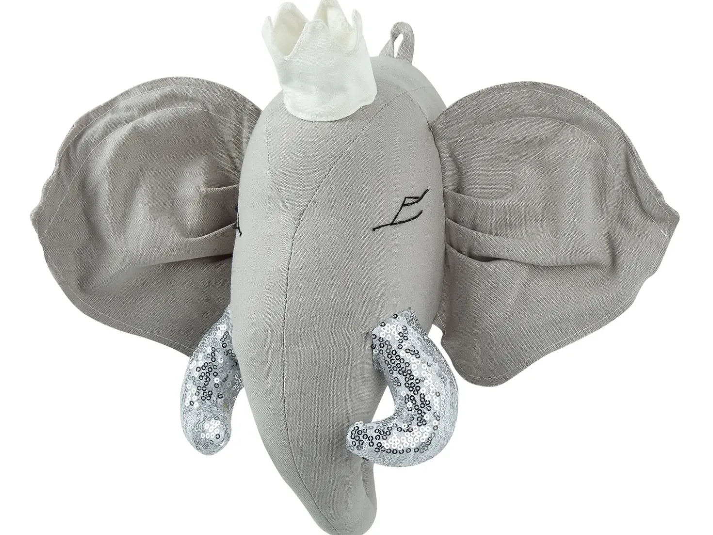 Decorazioni da Parete Cameretta Elefante TANTOR Cotone 33 cm Grigio