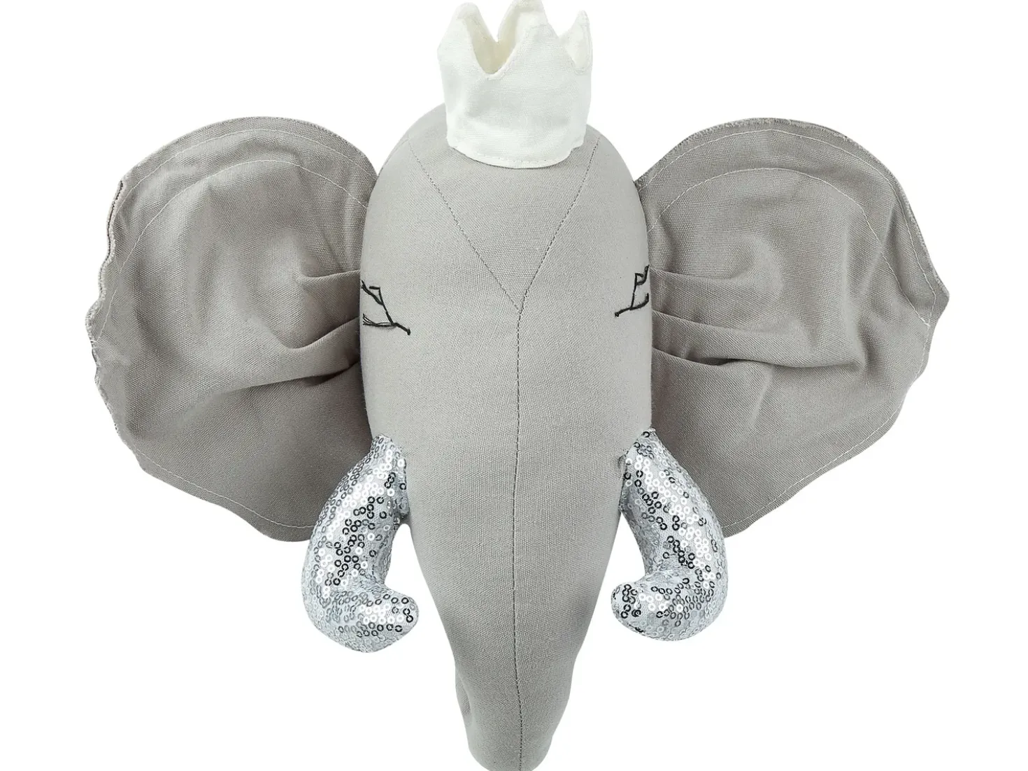 Decorazioni da Parete Cameretta Elefante TANTOR Cotone 33 cm Grigio