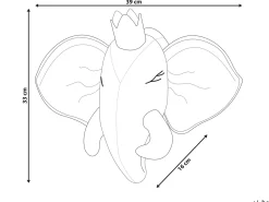 Decorazioni da Parete Cameretta Elefante TANTOR Cotone 33 cm Grigio
