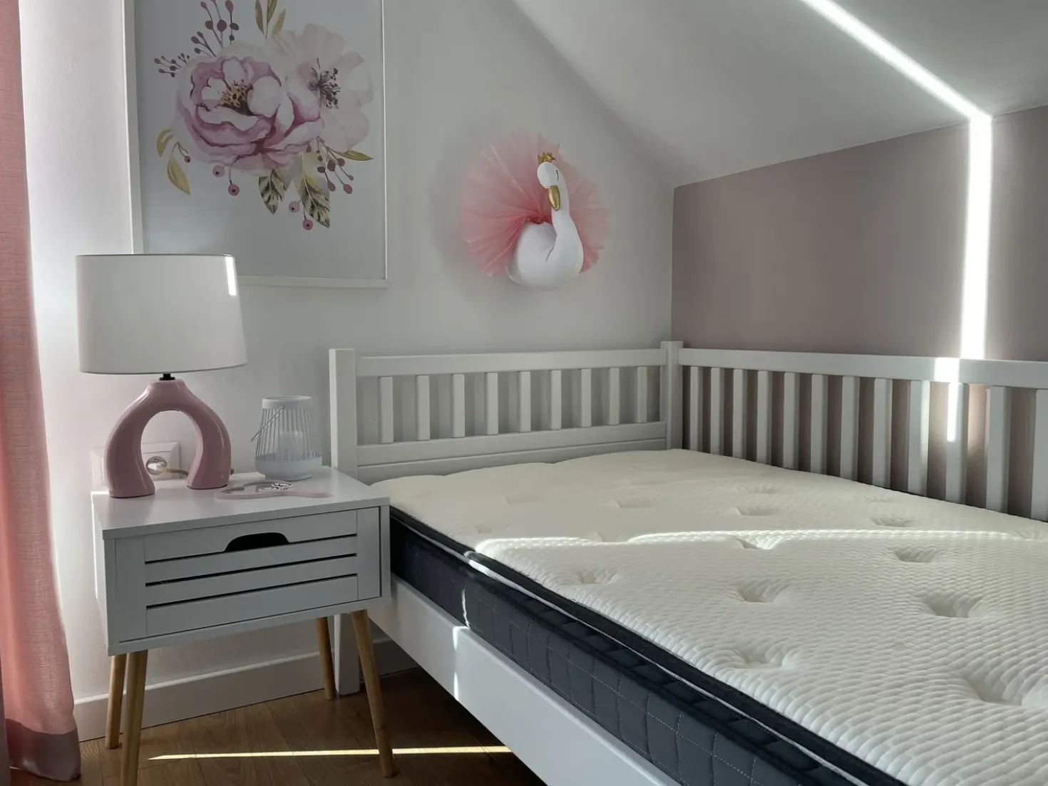 Decorazioni da Parete Cameretta Cigno ODETTA Cotone 32 cm Bianco