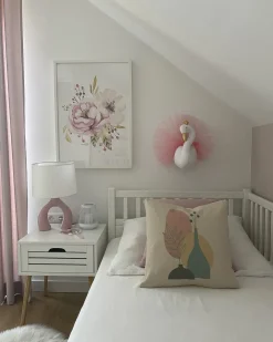 Decorazioni da Parete Cameretta Cigno ODETTA Cotone 32 cm Bianco