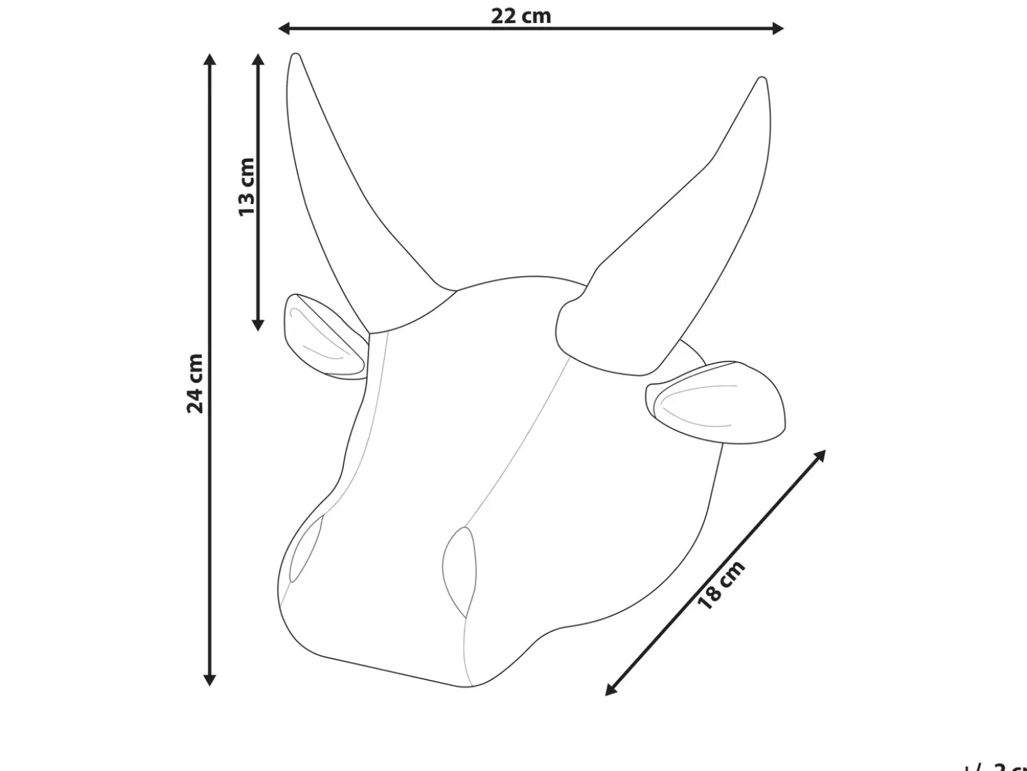 Decorazioni da Parete Cameretta Toro GEOFFREY Cotone 24 cm Bianco