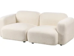 Divano 3 posti AFOSS Bouclé Bianco sporco