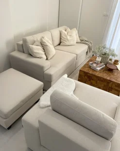 Divano 3 posti ALLA Tessuto Beige chiaro