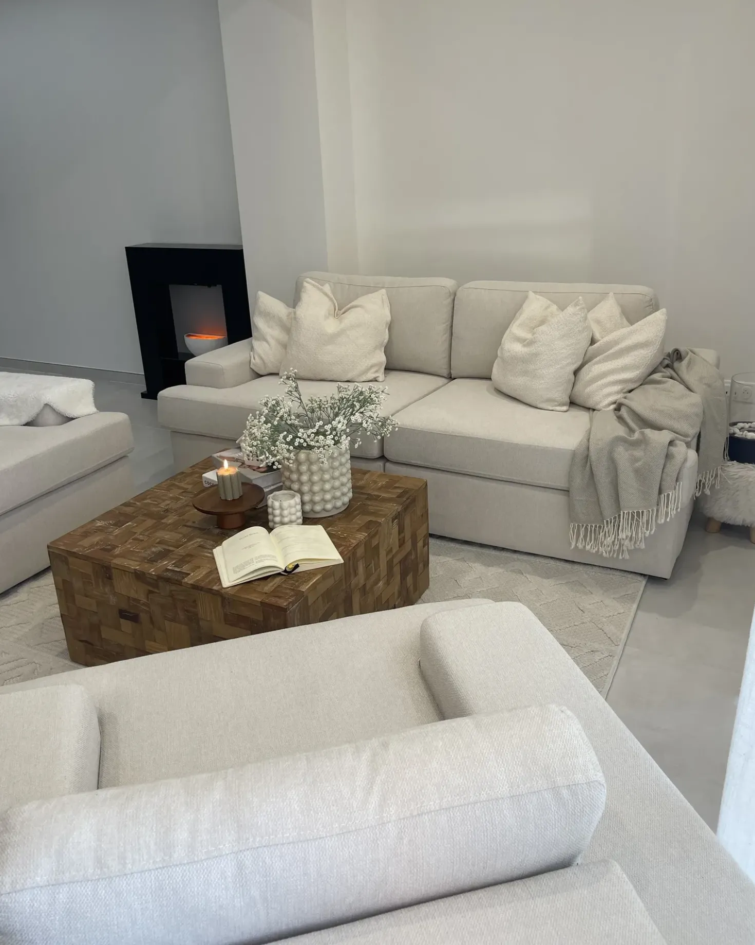 Divano 3 posti ALLA Tessuto Beige chiaro