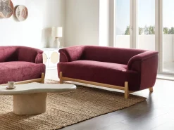 Divano 2 posti ALNOR Ciniglia Bordeaux