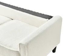 Divano 3 posti AVESTA Bouclé Bianco con ottomana
