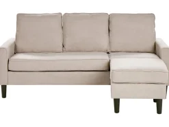 Divano 3 posti AVESTA Tessuto Beige con ottomana