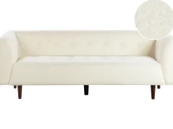 Divano 3 posti BYSKE Bouclé Bianco sporco