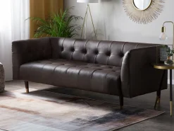 Divano 3 posti BYSKE Pelle naturale Marrone scuro