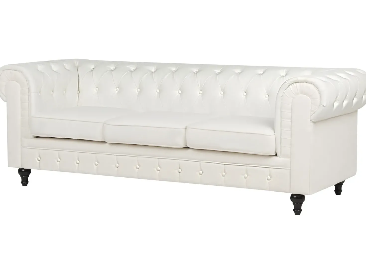 Divano 3 posti CHESTERFIELD Tessuto Bianco sporco