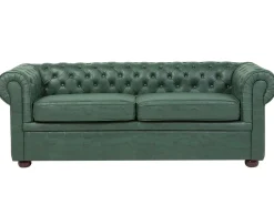Divano 3 posti CHESTERFIELD Pelle sintetica Verde