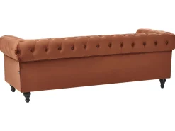 Divano 3 posti CHESTERFIELD Velluto Marrone dorato