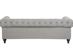 Divano 3 posti CHESTERFIELD Tessuto Grigio chiaro