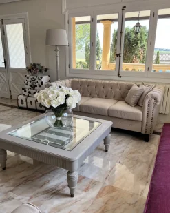 Divano 3 posti CHESTERFIELD Tessuto Beige