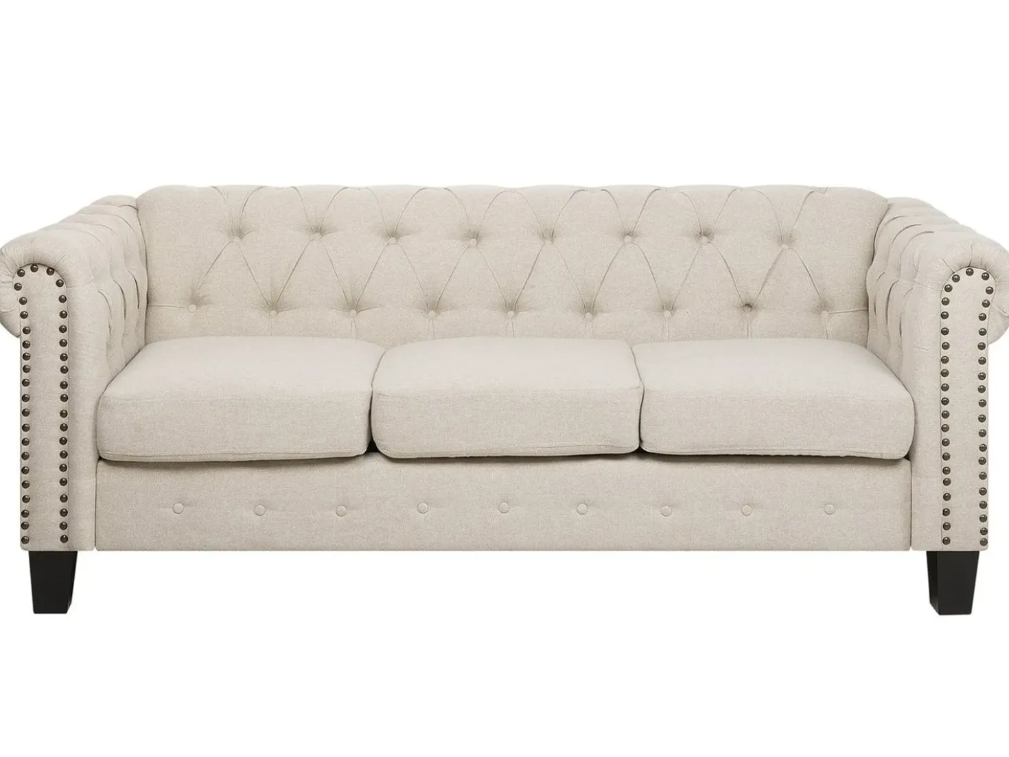 Divano 3 posti CHESTERFIELD Tessuto Beige