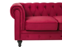 Divano 3 posti CHESTERFIELD Velluto Rosso scuro