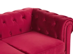 Divano 3 posti CHESTERFIELD Velluto Rosso scuro