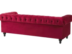 Divano 3 posti CHESTERFIELD Velluto Rosso scuro
