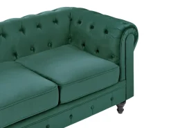 Divano 3 posti CHESTERFIELD Velluto Verde smeraldo