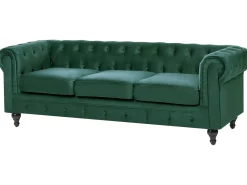 Divano 3 posti CHESTERFIELD Velluto Verde smeraldo