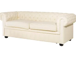 Divano 3 posti CHESTERFIELD Pelle naturale Beige chiaro