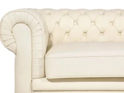 Divano 3 posti CHESTERFIELD Pelle naturale Beige chiaro
