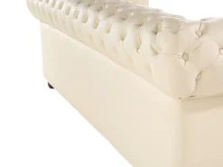 Divano 3 posti CHESTERFIELD Pelle naturale Beige chiaro